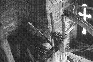 Here we see the tenor wheel in 1998. Half of the top was still in place with the rope tied in the normal place.